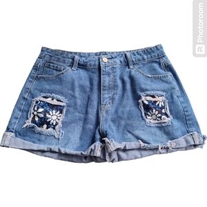 JEANS SHORTS PATCHWORK‎ ART TO WEAR XL